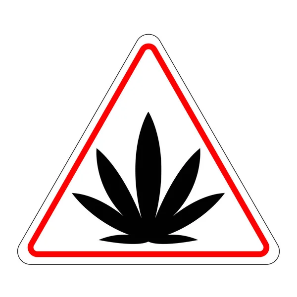 Marijuana warning sign — 스톡 벡터