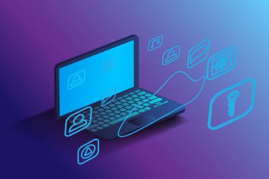 template for infographics on laptop scree