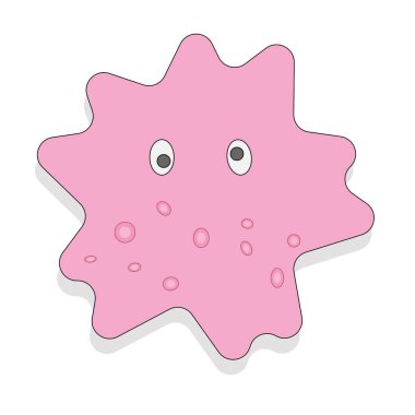 Set of cartoon germ and viruses.