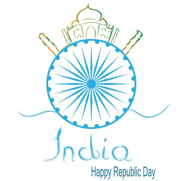 Koncepcja dnia Republiki Indyjskiej z tekstem 26 stycznia. — Wektor stockowy