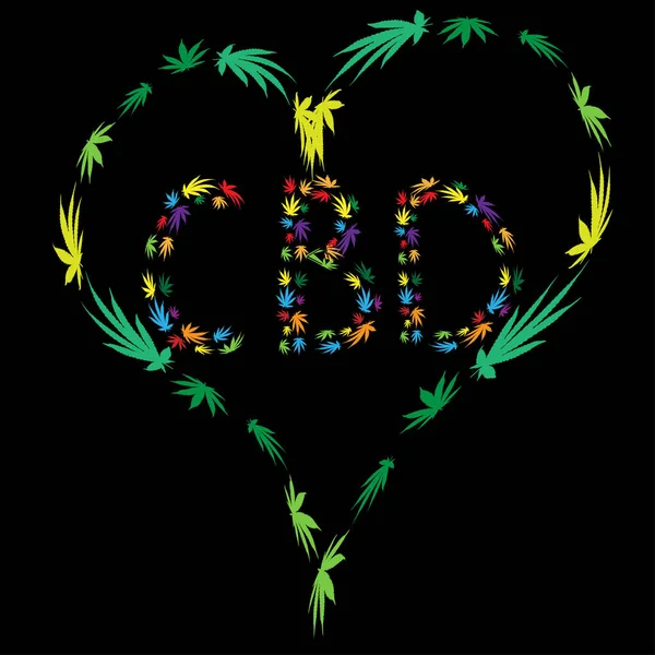 Hjärtat av ljusgrön cannabis — Stock vektor