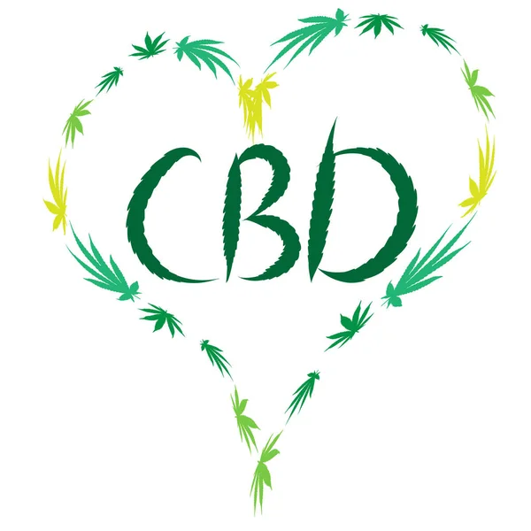 Cuore di Cannabis verde brillante — Vettoriale Stock