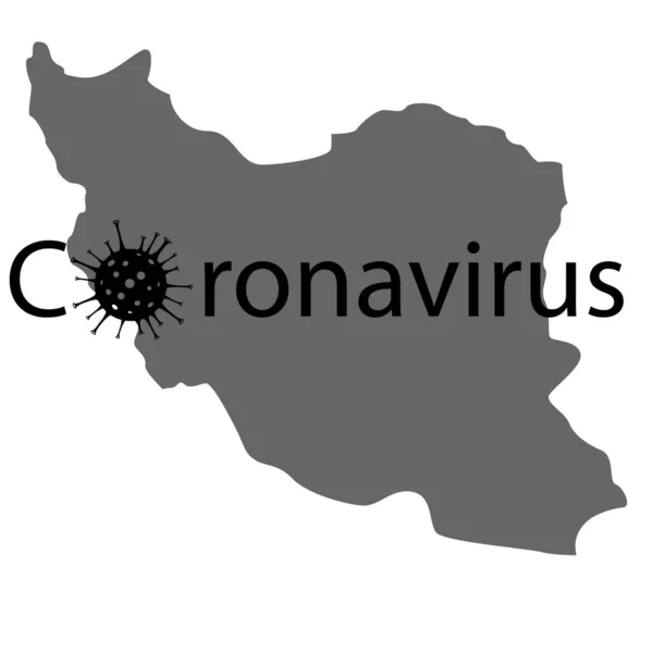 Іранська карта і міцність коронавірусу — стоковий вектор