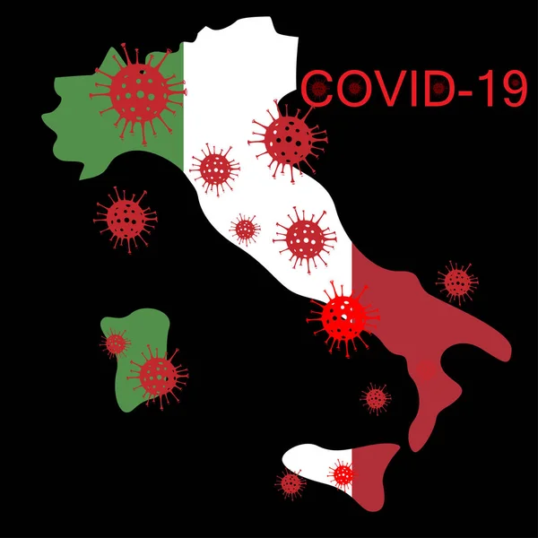 La lutte contre le coronavirus en Italie — Image vectorielle