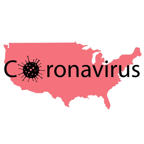 アメリカ地図でコロナウイルス発生 — ストックベクタ