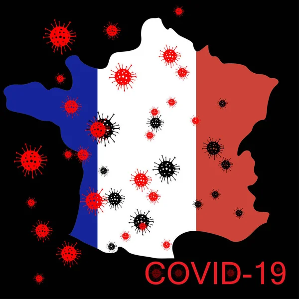 Maladie du coronavirus 2020 situation en France . — Image vectorielle