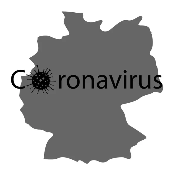 Mapa de Alemania y el poder del coronavirus — Vector de stock