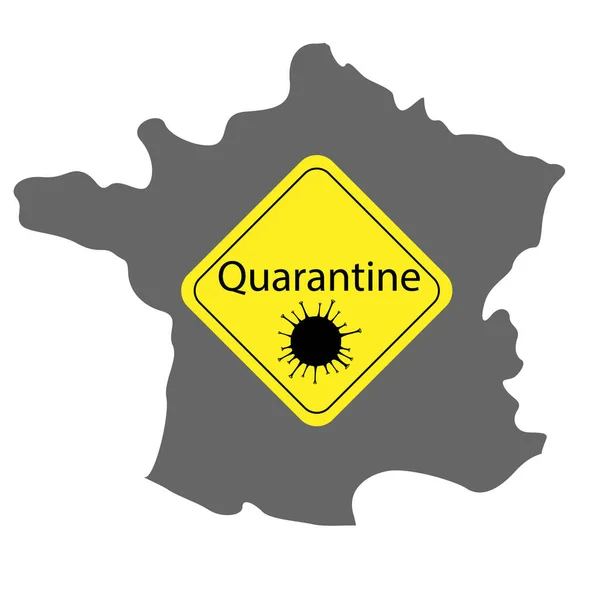 Coronavirus-Ausbruch in Frankreich. COVID19 Virus Quarantäne Konzept Bild — Stockvektor