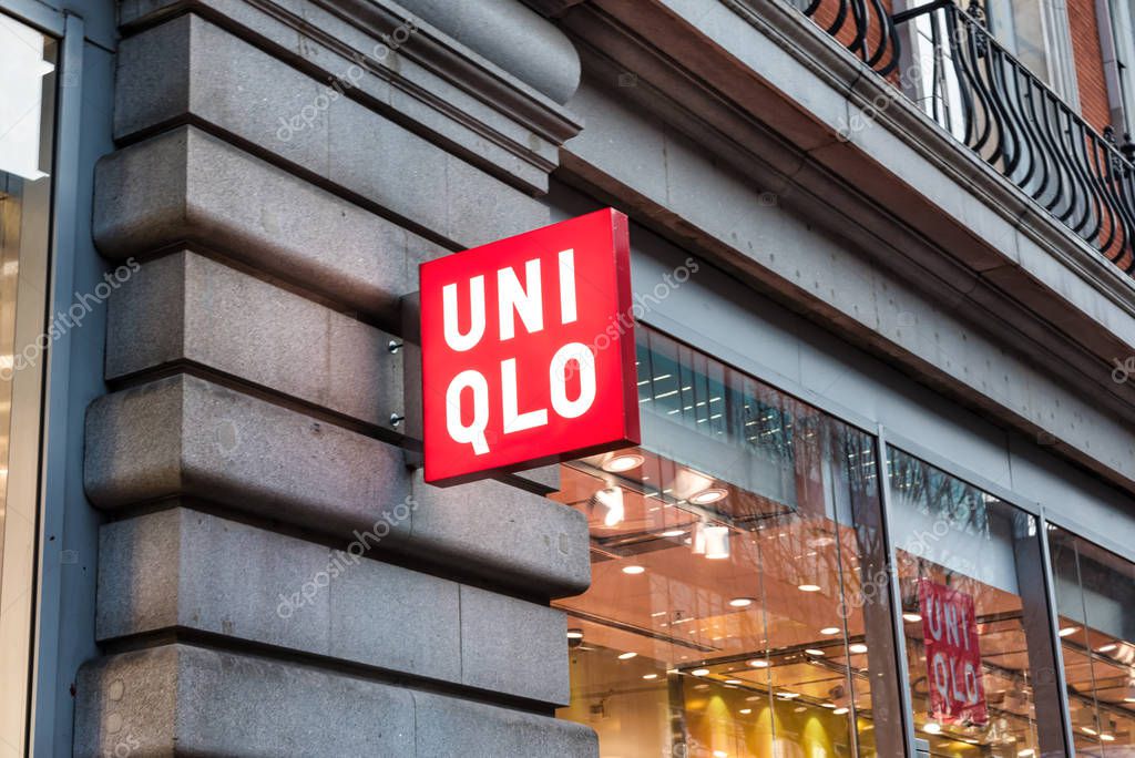 London, UK - Jan 16, 2020:  The front of the UNIQLO clothing store on Oxford Street in London