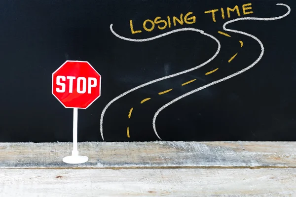 Mini stop jele az úton, hogy elvesztésének ideje — Stock Fotó