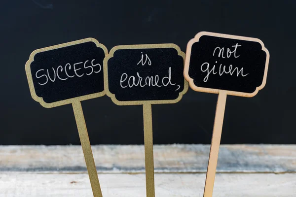 Business message SUCCESS IS EARNED, NOT GIVEN — Stock Photo, Image