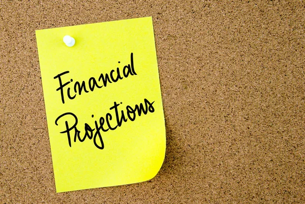 Financial Projections text written on yellow paper note — Stock Photo, Image
