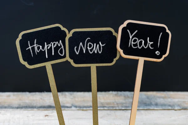 Mensaje motivacional Feliz Año Nuevo escrito con tiza — Foto de Stock