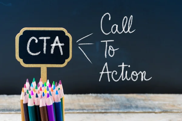 Business Acronym CTA Call to Action написана з крейдою на дерев'яних міні дошках — стокове фото