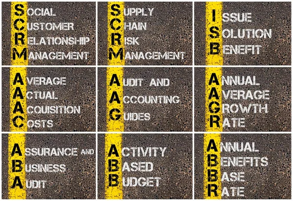Kolaż zdjęcie biznesu akronimów — Zdjęcie stockowe