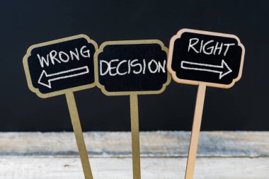 Kavram ileti yanlış karar doğru karar tebeşir ile yazılı
