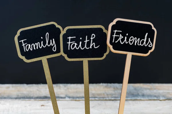 Concept message Family Faith Friends written with chalk — Stock Photo, Image