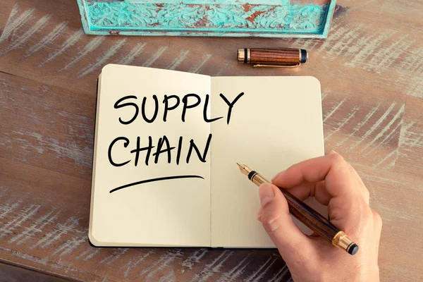 Ручной текст SUPPLY CHAIN — стоковое фото