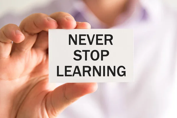 Scheda con testo MAI STOP LEARNING — Foto Stock