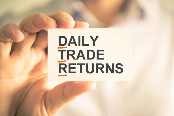 Cartão de Empresário com DTR DAILY TRADE RETURNS acrónimo texto — Fotografia de Stock