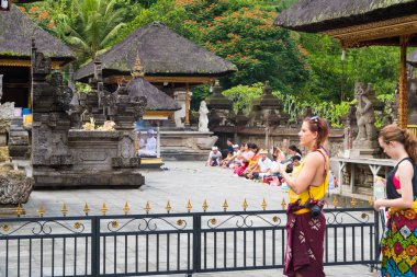 Tirta Empul Hindu Balinese temple with holy spring water in Bali, Indonesia clipart