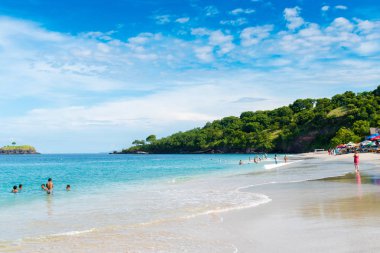 Beyaz kum Perasi plaj Bali, Endonezya