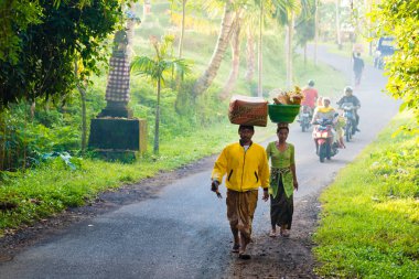 Bali dili insanlar geleneksel kostümleri dini törenler ve Tanrılar için teklifleri yerine getirmek