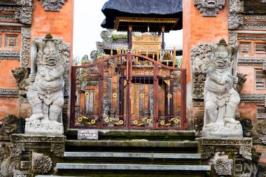 Traditional temple entrance in Ubud, Bali clipart