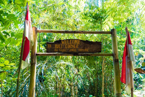 Entrance to Tegallalang rice terraces near Ubud, Bali, Indonesia — Stock Photo, Image