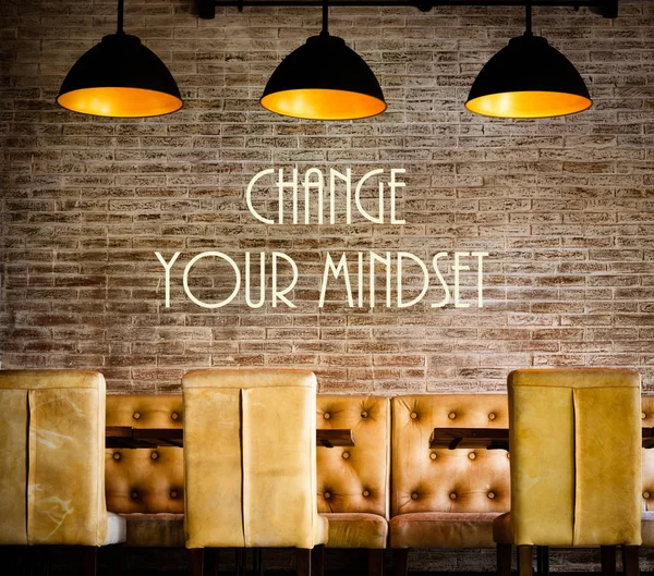 Изменение мотивационного сообщения Mindset — стоковое фото