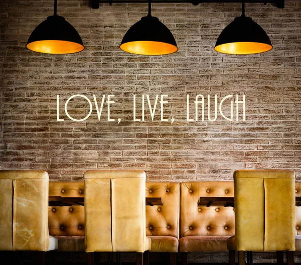 Love, Live, Laugh motivational message