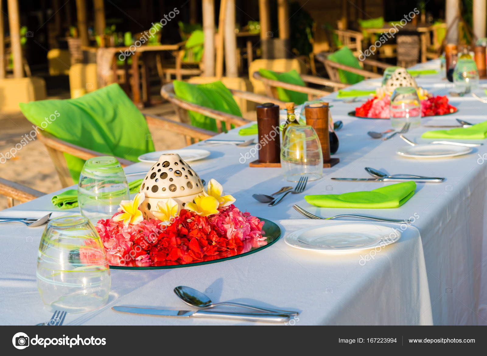 Red And Yellow Wedding Decor Table Setting For Wedding Reception