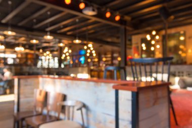 Vintage filtresi uygulanmış Restoran Bar iç arka plan bulanıklık