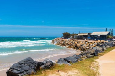Avustralya sahil yürüyüş ve kum plaj, Coffs Harbour, Avustralya