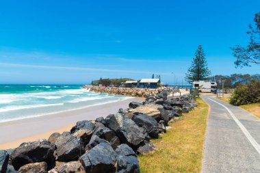 Avustralya sahil yürüyüş ve kum plaj, Coffs Harbour, Avustralya