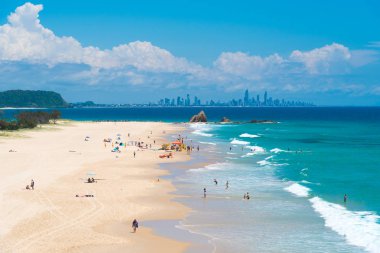 Coastal sand beach at Currumbin, Gold Coast Australia clipart