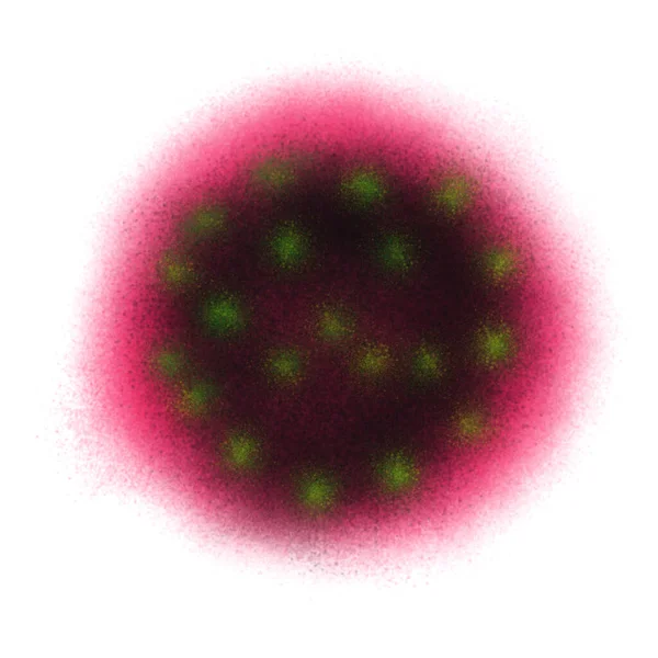 Virus Molecole Antivirus Illustrazione Acquerello Pittura Mano Isolato Sfondo Bianco — Foto Stock