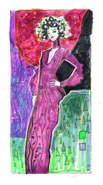 Menekşe dekoratif kadın