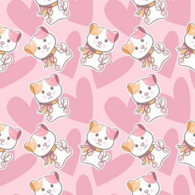 Sevimli, pürüzsüz desenli yavru kedi.