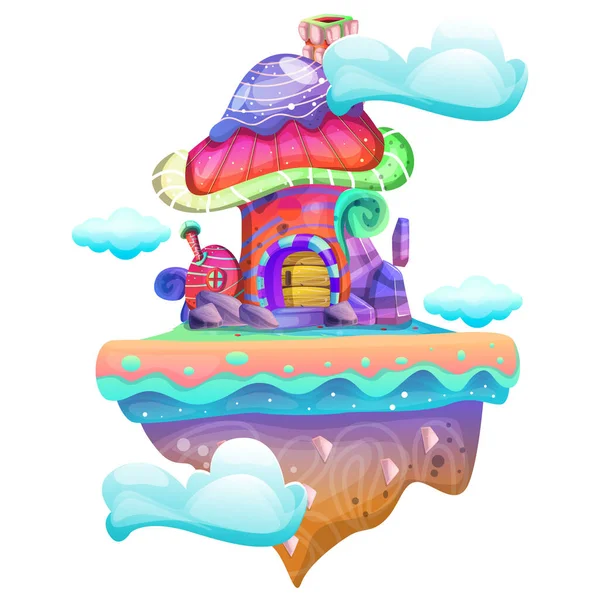 Illustration of a mushroom house on a white background - Illustration — Stock Vector