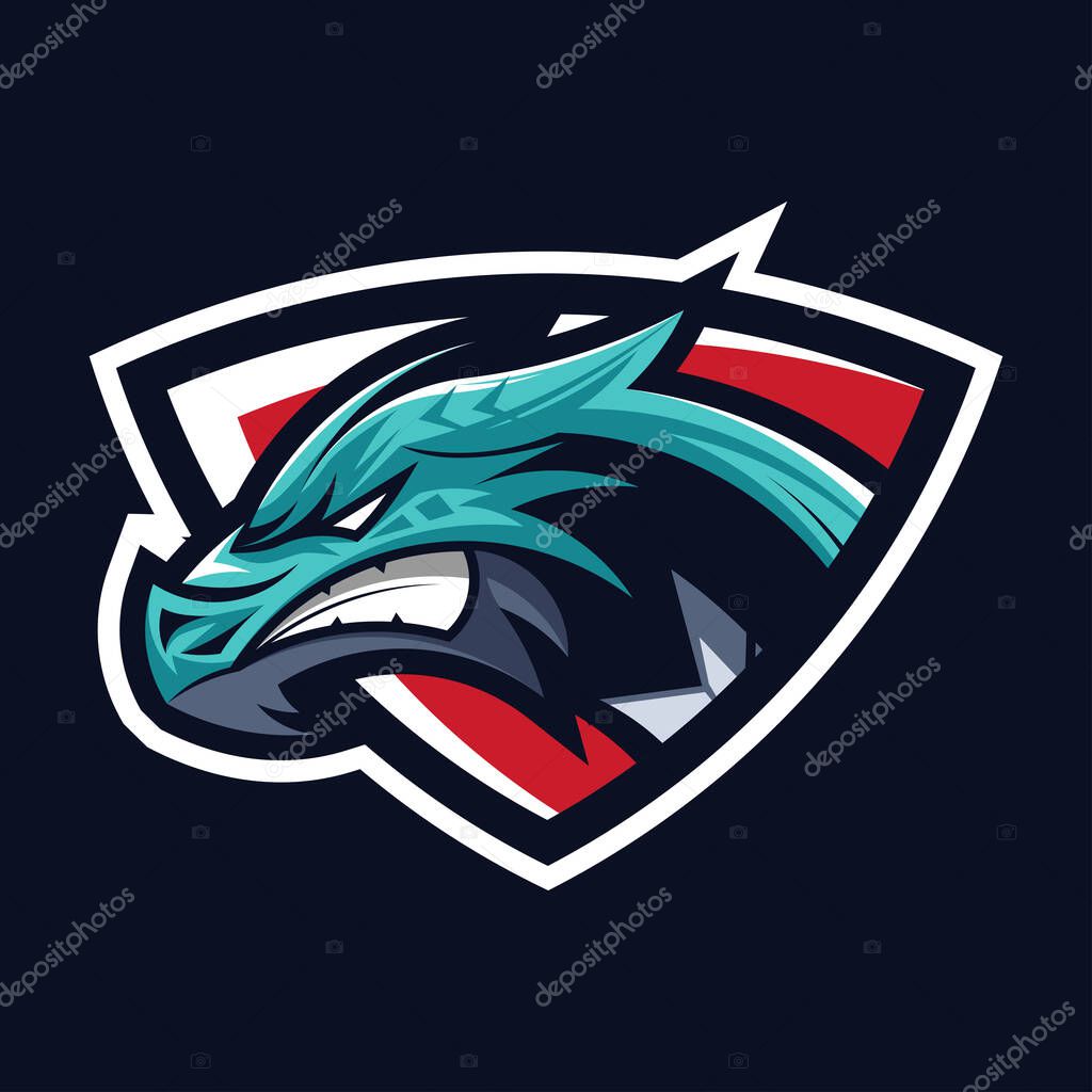 Dragon sport gaming mascot logo template