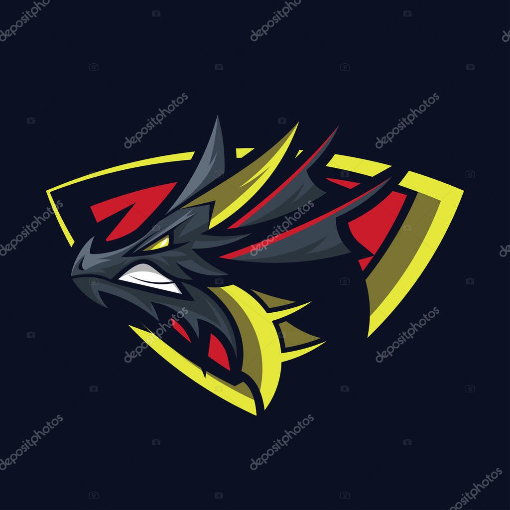 Dragon sport gaming mascot logo template