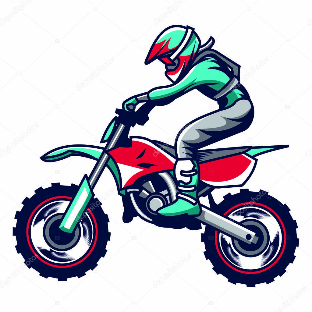 motorcycle motocross vector illustration