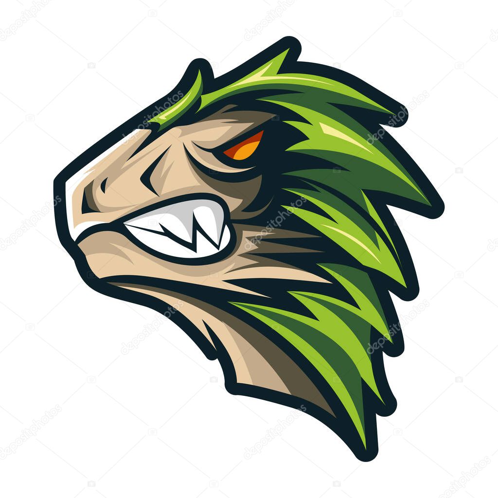 Animal Head - dinosaur - vector logo/icon illustration mascot