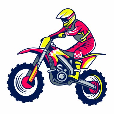 motosiklet motokros vektör çizimi