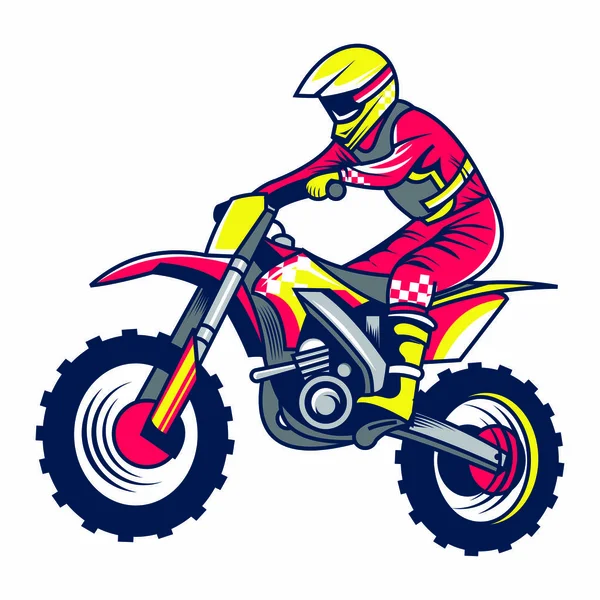 Motorkerékpár motocross vektor illusztráció — Stock Vector