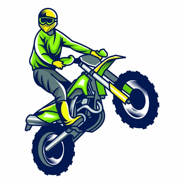 Motorrad Motocross Vektor Illustration — Stockvektor