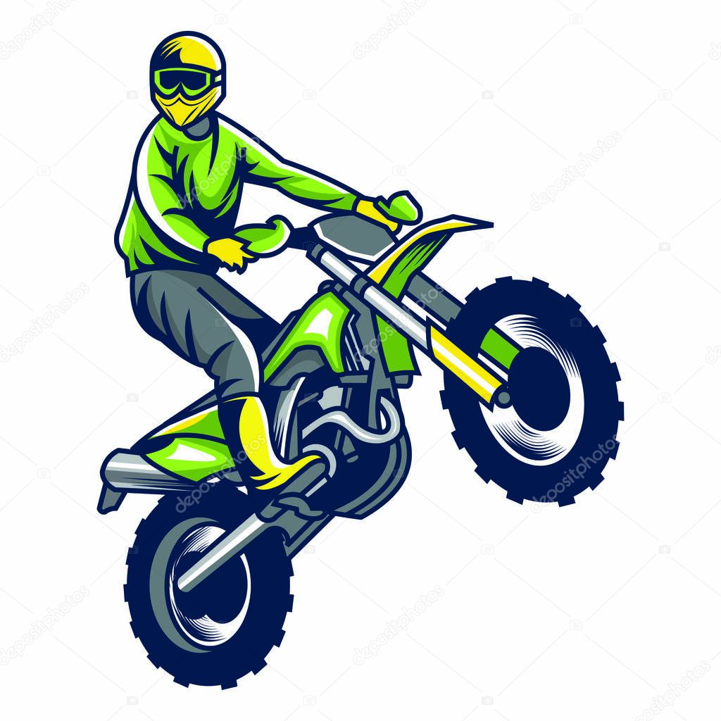 motorcycle motocross vector illustration