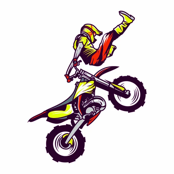 Motorrad Motocross Vektor Illustration — Stockvektor