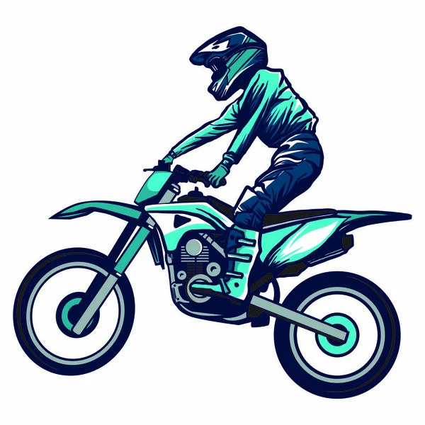 Motosiklet motokros vektör çizimi — Stok Vektör